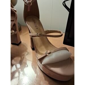 Comjuy Platform Shoes Beige Size 9